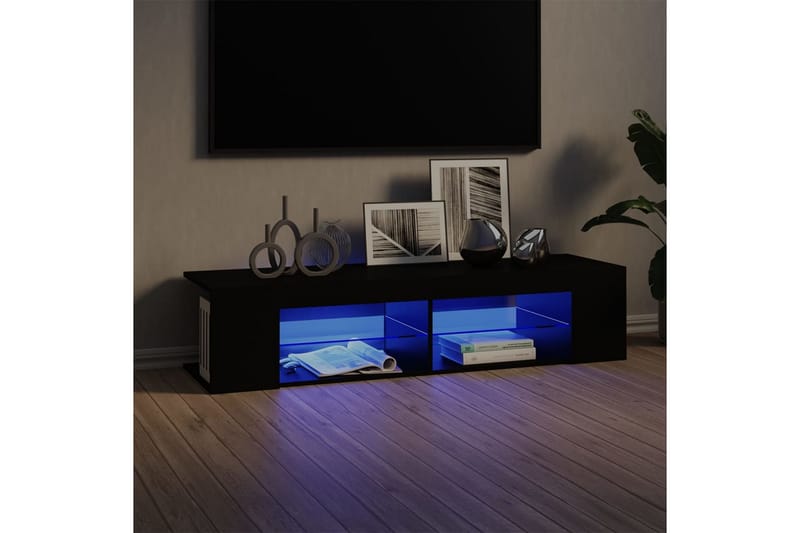 TV-taso LED-valoilla 135x39x30 cm - Musta - Huonekalut - TV- & Mediakalusteet - Tv taso & Mediataso