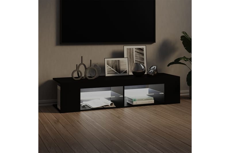 TV-taso LED-valoilla 135x39x30 cm - Musta - Huonekalut - TV- & Mediakalusteet - Tv taso & Mediataso