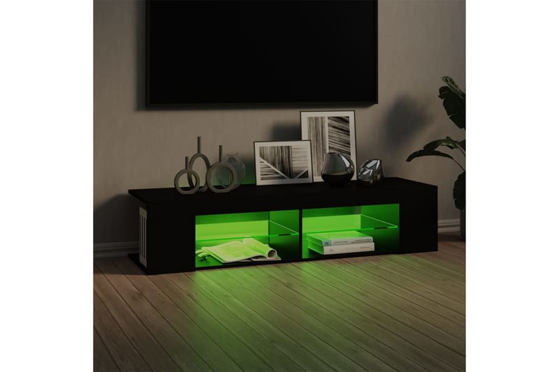 TV-taso LED-valoilla 135x39x30 cm - Musta - Huonekalut - TV- & Mediakalusteet - Tv taso & Mediataso