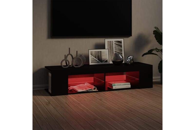 TV-taso LED-valoilla 135x39x30 cm - Musta - Huonekalut - TV- & Mediakalusteet - Tv taso & Mediataso
