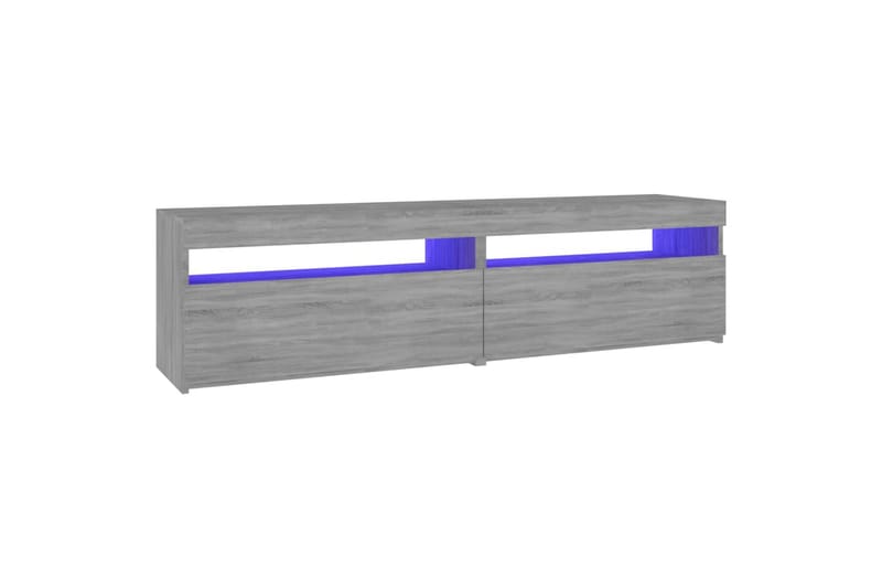 TV-taso LED-valoilla 2 kpl harmaa Sonoma 75x35x40 cm - Harmaa - Tv taso & Mediataso