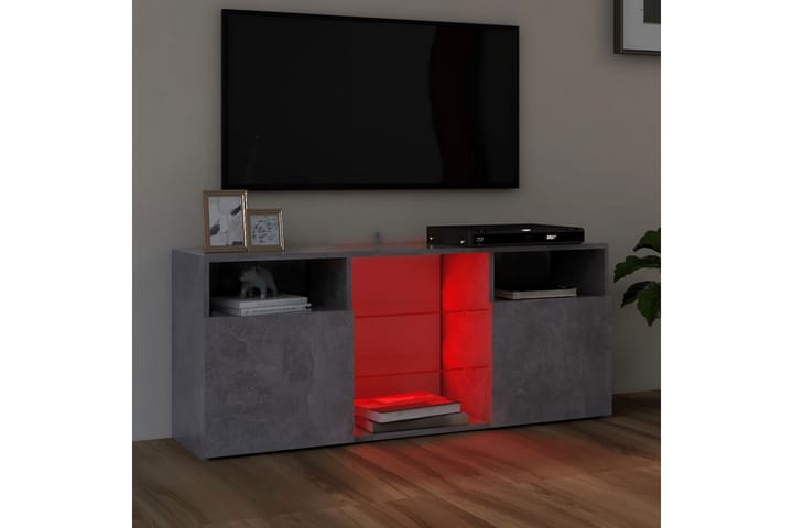 TV-taso LED-valoilla betoninharmaa 120x30x50 cm - Tv taso & Mediataso