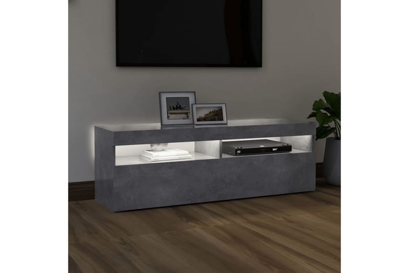 TV-taso LED-valoilla betoninharmaa 120x35x40 cm - Harmaa - Huonekalut - TV- & Mediakalusteet - Tv taso & Mediataso