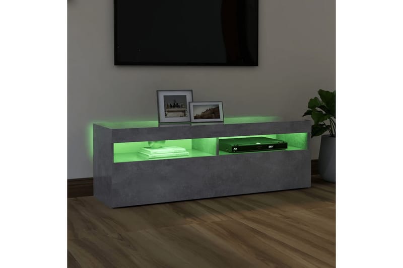 TV-taso LED-valoilla betoninharmaa 120x35x40 cm - Harmaa - Huonekalut - TV- & Mediakalusteet - Tv taso & Mediataso