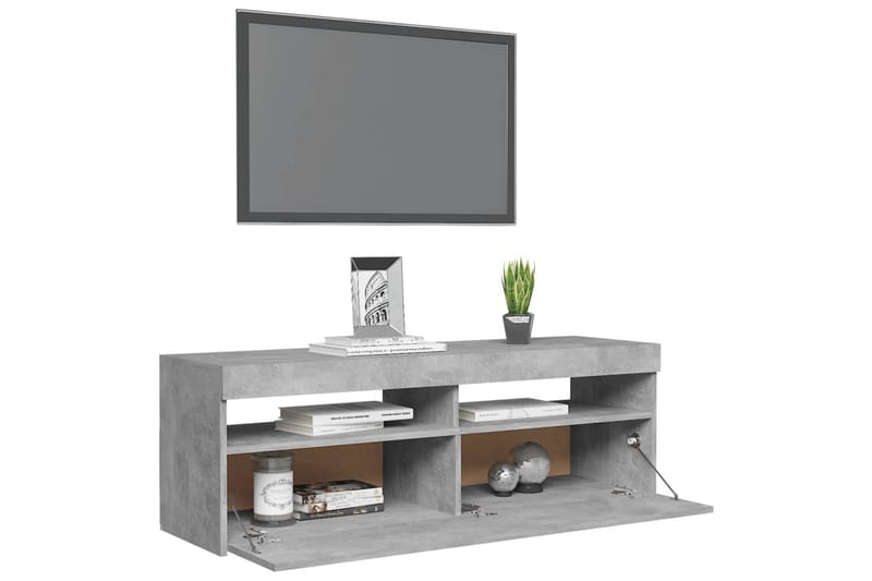 TV-taso LED-valoilla betoninharmaa 120x35x40 cm - Harmaa - Huonekalut - TV- & Mediakalusteet - Tv taso & Mediataso