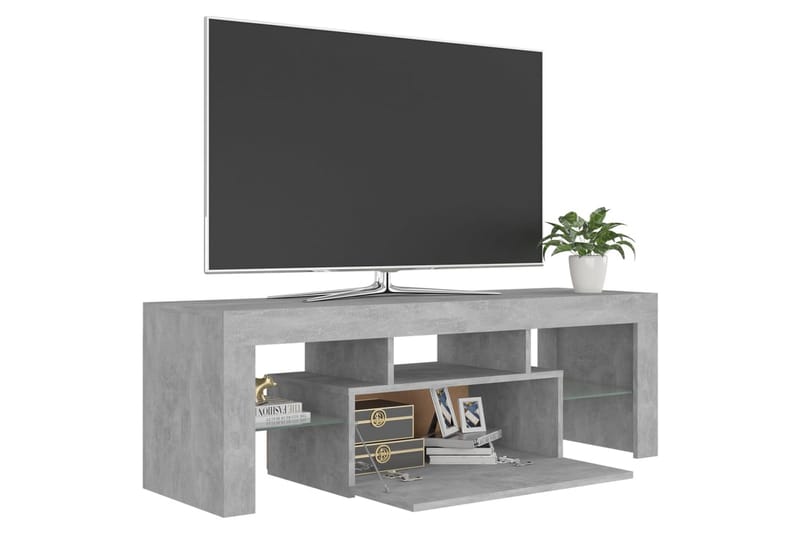 TV-taso LED-valoilla betoninharmaa 120x35x40 cm - Huonekalut - TV- & Mediakalusteet - Tv taso & Mediataso