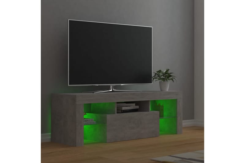 TV-taso LED-valoilla betoninharmaa 120x35x40 cm - Huonekalut - TV- & Mediakalusteet - Tv taso & Mediataso