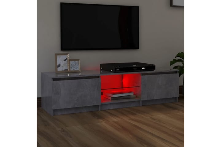 TV-taso LED-valoilla betoninharmaa 140x40x35,5 cm - Tv taso & Mediataso