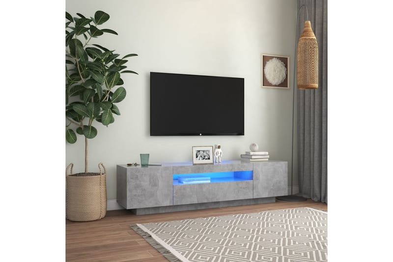 TV-taso LED-valoilla betoninharmaa 160x35x40 cm - Huonekalut - TV- & Mediakalusteet - Tv taso & Mediataso