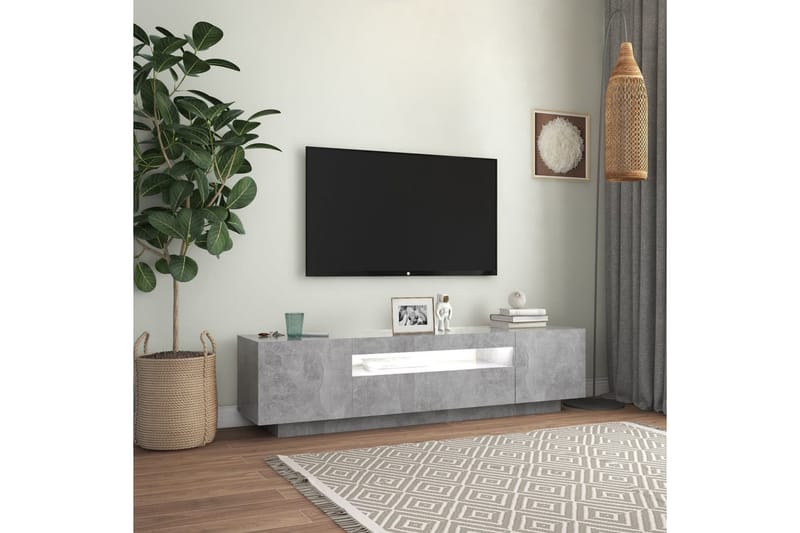 TV-taso LED-valoilla betoninharmaa 160x35x40 cm - Huonekalut - TV- & Mediakalusteet - Tv taso & Mediataso