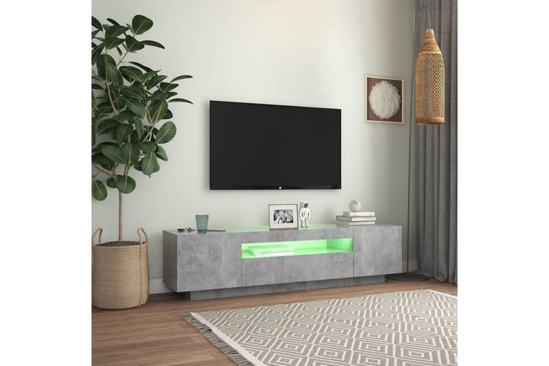 TV-taso LED-valoilla betoninharmaa 160x35x40 cm - Huonekalut - TV- & Mediakalusteet - Tv taso & Mediataso