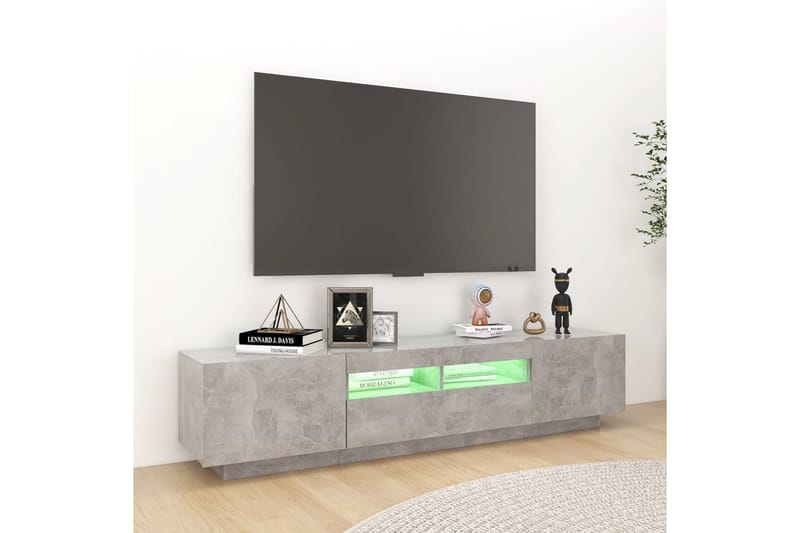 TV-taso LED-valoilla betoninharmaa 180x35x40 cm - Huonekalut - TV- & Mediakalusteet - Tv taso & Mediataso
