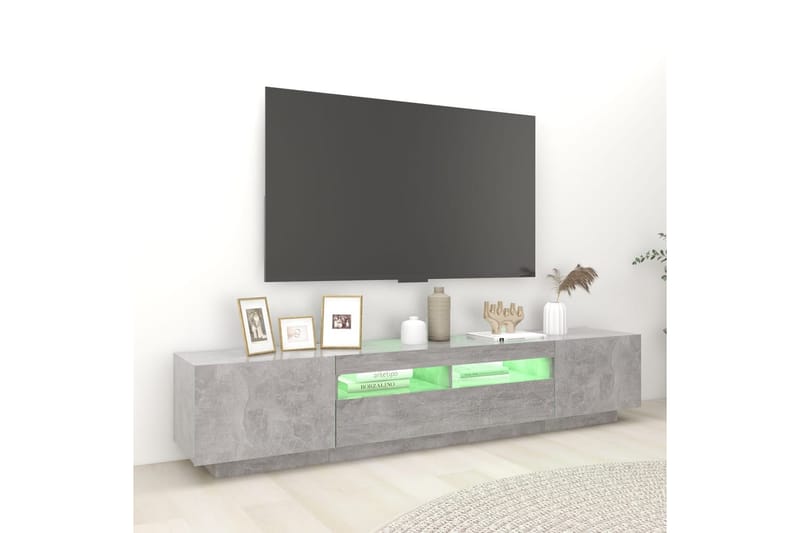 TV-taso LED-valoilla betoninharmaa 200x35x40 cm - Harmaa - Huonekalut - TV- & Mediakalusteet - Tv taso & Mediataso