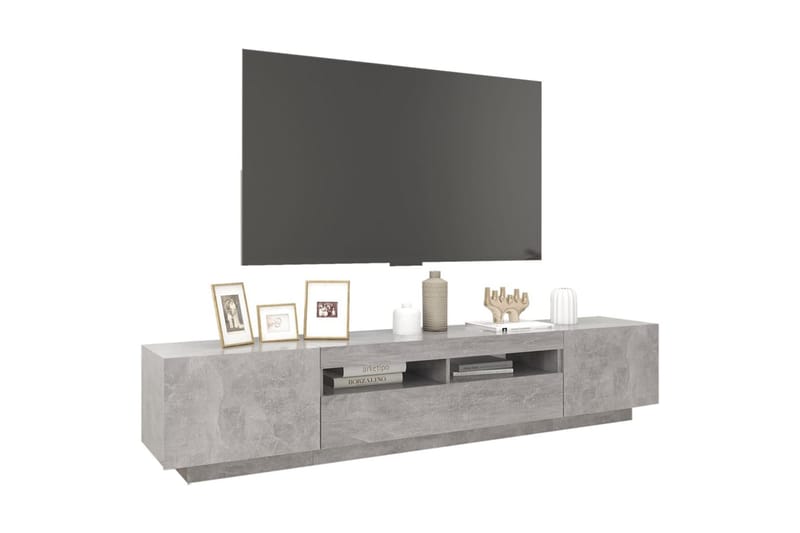 TV-taso LED-valoilla betoninharmaa 200x35x40 cm - Harmaa - Huonekalut - TV- & Mediakalusteet - Tv taso & Mediataso