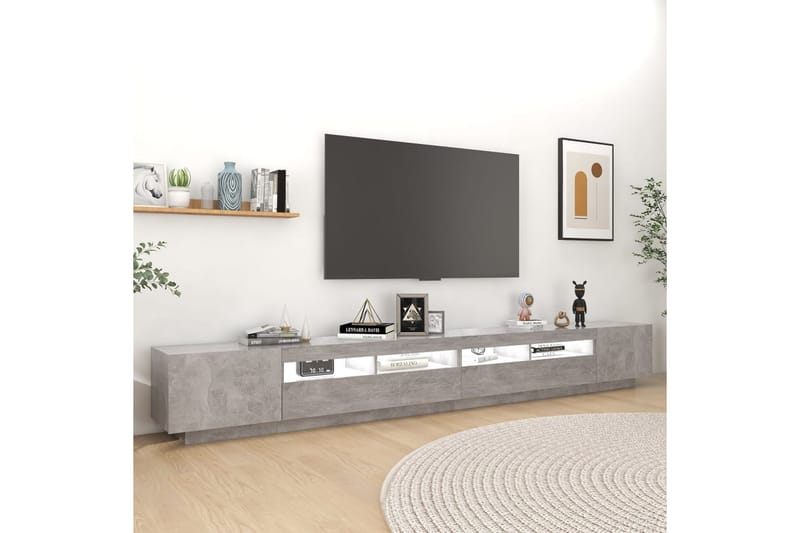 TV-taso LED-valoilla betoninharmaa 300x35x40 cm - Harmaa - Huonekalut - TV- & Mediakalusteet - Tv taso & Mediataso
