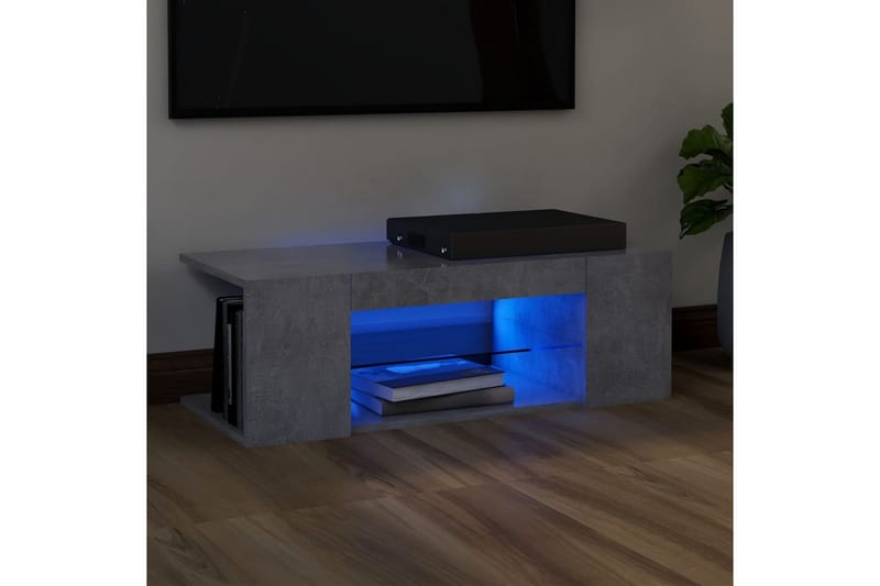 TV-taso LED-valoilla betoninharmaa 90x39x30 cm - Huonekalut - TV- & Mediakalusteet - Tv taso & Mediataso