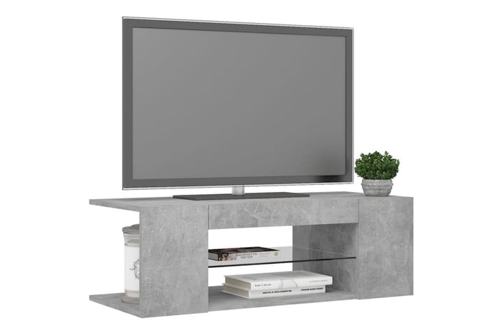 TV-taso LED-valoilla betoninharmaa 90x39x30 cm - Tv taso & Mediataso