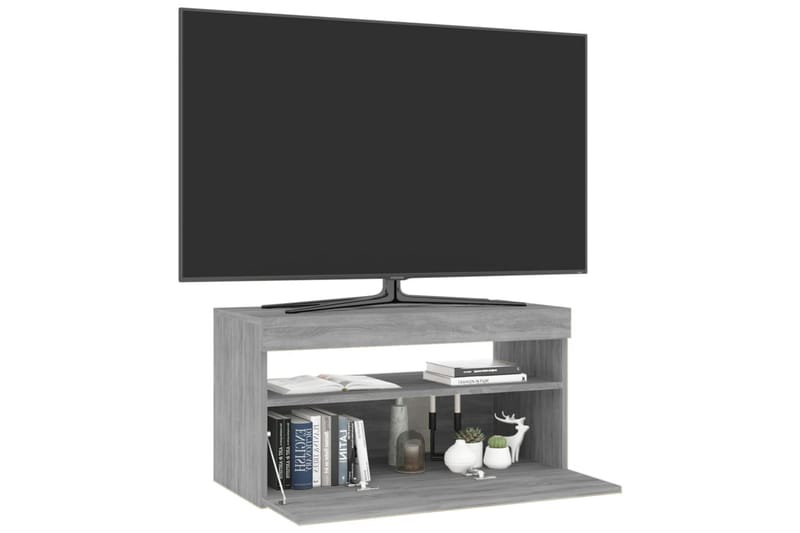 TV-taso LED-valoilla harmaa Sonoma 75x35x40 cm - Harmaa - Huonekalut - TV- & Mediakalusteet - Tv taso & Mediataso