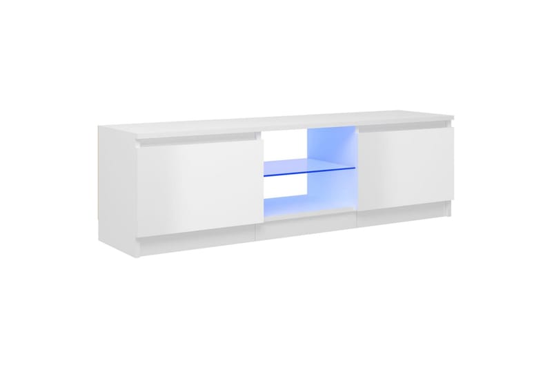 TV-taso LED-valoilla korkeakiilto valkoinen 120x30x35,5 cm - Huonekalut - TV- & Mediakalusteet - Tv taso & Mediataso
