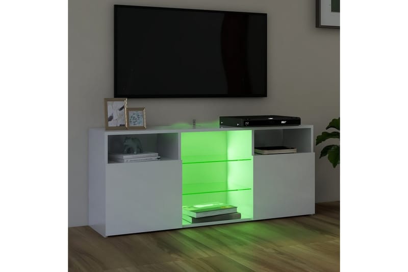 TV-taso LED-valoilla korkeakiilto valkoinen 120x30x50 cm - Huonekalut - TV- & Mediakalusteet - Tv taso & Mediataso