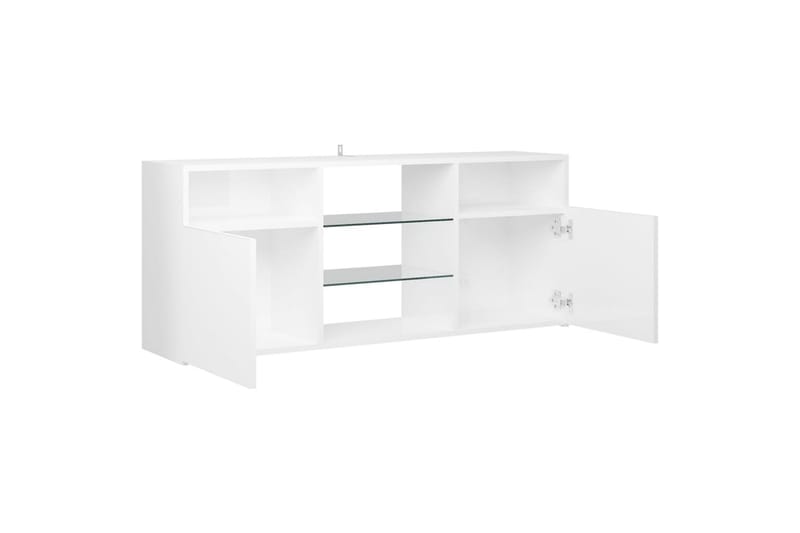 TV-taso LED-valoilla korkeakiilto valkoinen 120x30x50 cm - Huonekalut - TV- & Mediakalusteet - Tv taso & Mediataso