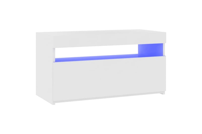 TV-taso LED-valoilla korkeakiilto valkoinen 75x35x40 cm - Valkoinen - Huonekalut - TV- & Mediakalusteet - Tv taso & Mediataso