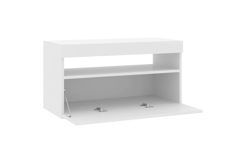 TV-taso LED-valoilla korkeakiilto valkoinen 75x35x40 cm - Valkoinen - Huonekalut - TV- & Mediakalusteet - Tv taso & Mediataso
