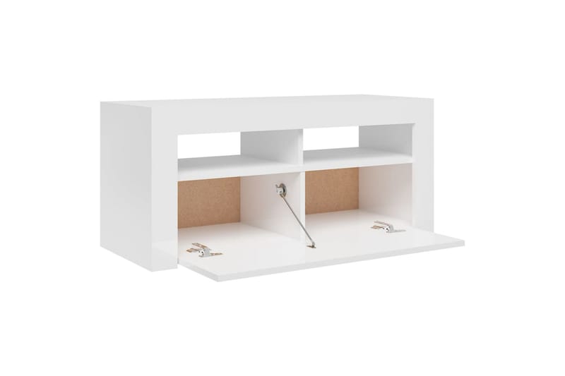 TV-taso LED-valoilla korkeakiilto valkoinen 90x35x40 cm - Huonekalut - TV- & Mediakalusteet - Tv taso & Mediataso