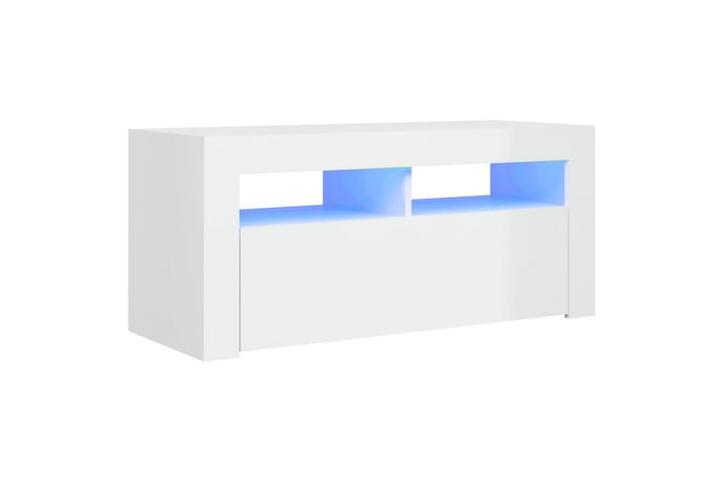TV-taso LED-valoilla korkeakiilto valkoinen 90x35x40 cm - Huonekalut - TV- & Mediakalusteet - Tv taso & Mediataso
