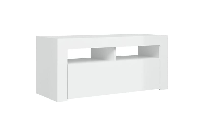 TV-taso LED-valoilla korkeakiilto valkoinen 90x35x40 cm - Huonekalut - TV- & Mediakalusteet - Tv taso & Mediataso