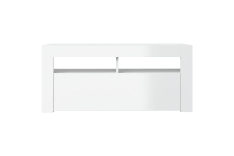 TV-taso LED-valoilla korkeakiilto valkoinen 90x35x40 cm - Huonekalut - TV- & Mediakalusteet - Tv taso & Mediataso