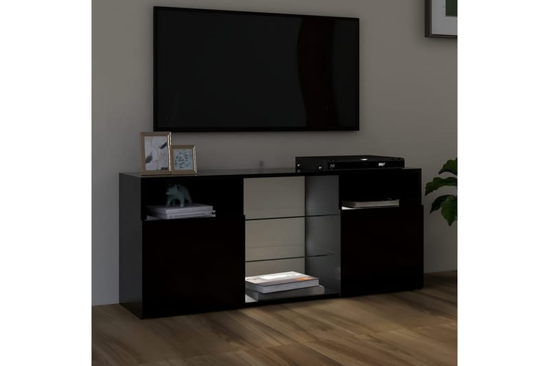 TV-taso LED-valoilla musta 120x30x50 cm - Tv taso & Mediataso