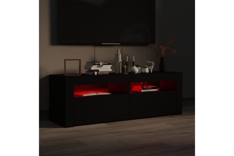 TV-taso LED-valoilla musta 120x35x40 cm - Musta - Huonekalut - TV- & Mediakalusteet - Tv taso & Mediataso