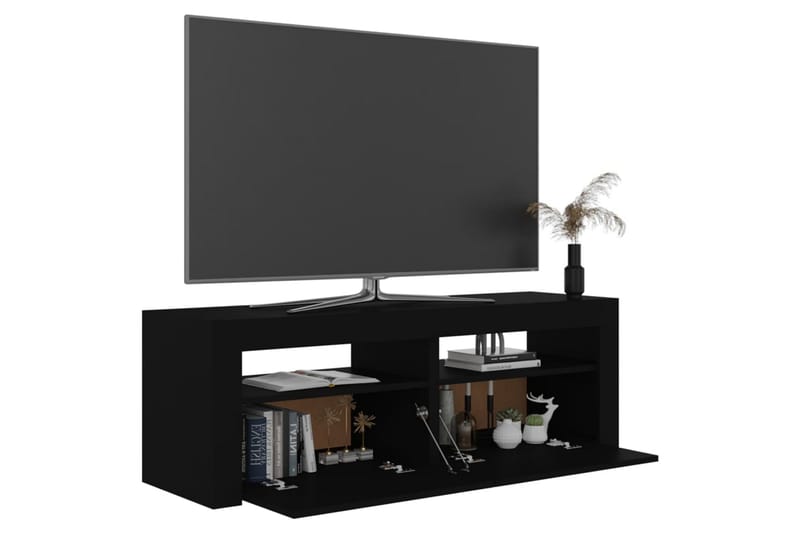 TV-taso LED-valoilla musta 120x35x40 cm - Musta - Huonekalut - TV- & Mediakalusteet - Tv taso & Mediataso