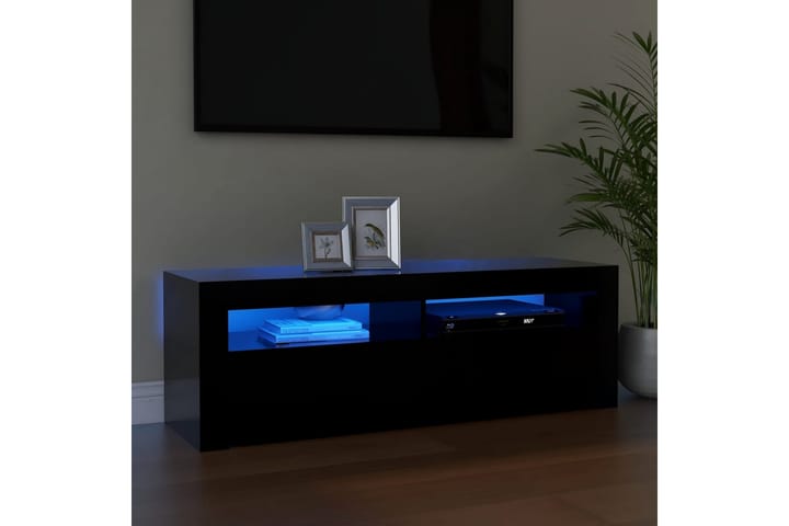 TV-taso LED-valoilla musta 120x35x40 cm - Musta - Tv taso & Mediataso