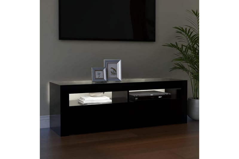 TV-taso LED-valoilla musta 120x35x40 cm - Musta - Huonekalut - TV- & Mediakalusteet - Tv taso & Mediataso