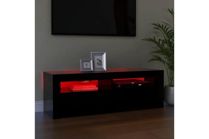 TV-taso LED-valoilla musta 120x35x40 cm - Musta - Huonekalut - TV- & Mediakalusteet - Tv taso & Mediataso