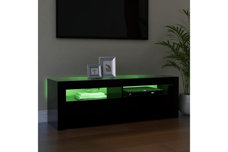 TV-taso LED-valoilla musta 120x35x40 cm - Musta - Huonekalut - TV- & Mediakalusteet - Tv taso & Mediataso