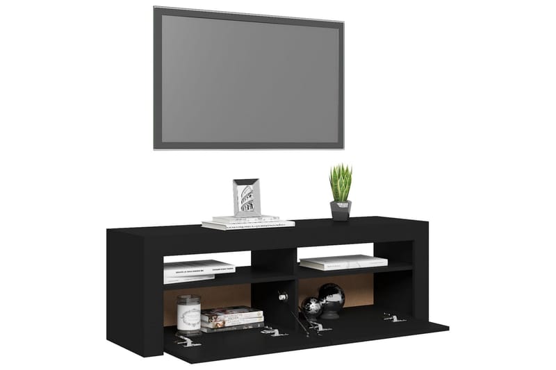 TV-taso LED-valoilla musta 120x35x40 cm - Musta - Huonekalut - TV- & Mediakalusteet - Tv taso & Mediataso