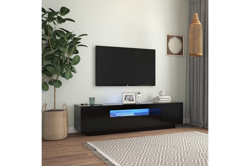 TV-taso LED-valoilla musta 160x35x40 cm - Huonekalut - TV- & Mediakalusteet - Tv taso & Mediataso