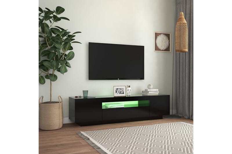 TV-taso LED-valoilla musta 160x35x40 cm - Huonekalut - TV- & Mediakalusteet - Tv taso & Mediataso