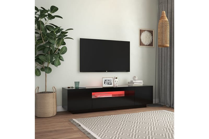 TV-taso LED-valoilla musta 160x35x40 cm - Huonekalut - TV- & Mediakalusteet - Tv taso & Mediataso