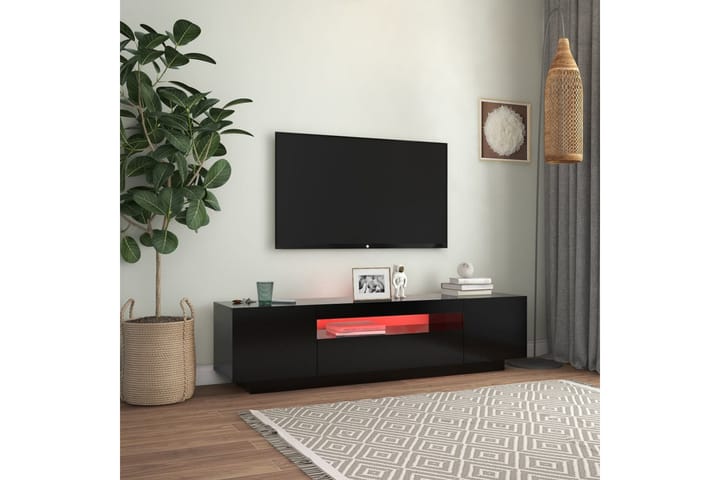 TV-taso LED-valoilla musta 160x35x40 cm - Tv taso & Mediataso