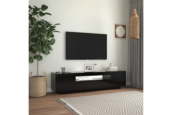 TV-taso LED-valoilla musta 160x35x40 cm - Tv taso & Mediataso