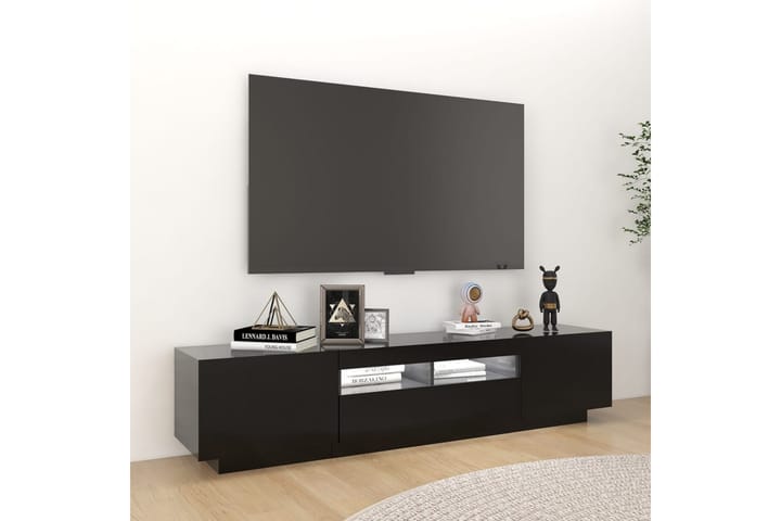 TV-taso LED-valoilla musta 180x35x40 cm - Musta - Tv taso & Mediataso