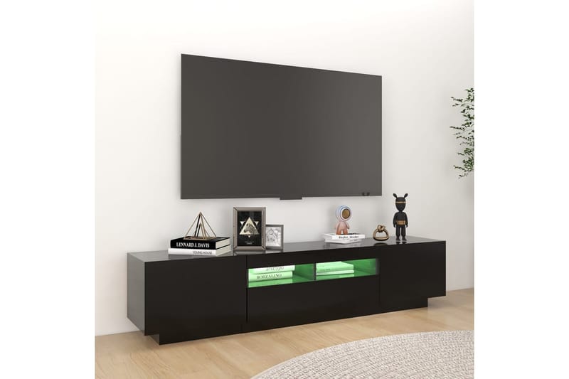 TV-taso LED-valoilla musta 180x35x40 cm - Musta - Huonekalut - TV- & Mediakalusteet - Tv taso & Mediataso