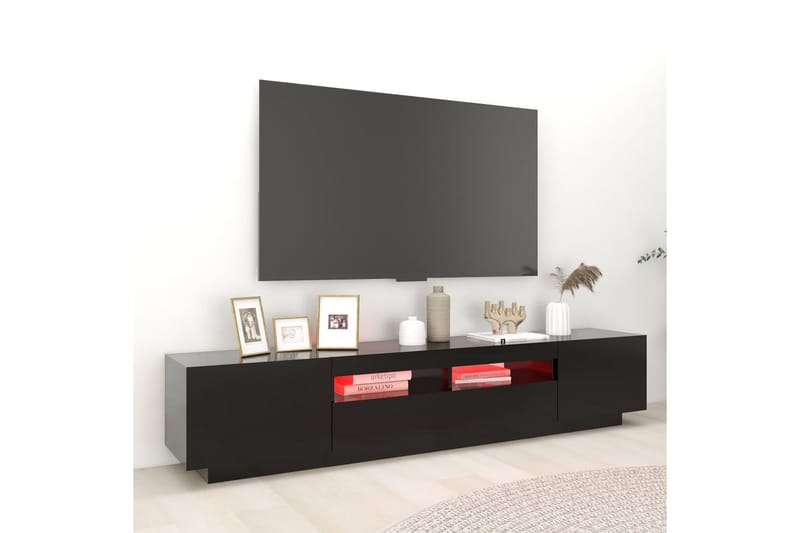 TV-taso LED-valoilla musta 200x35x40 cm - Huonekalut - TV- & Mediakalusteet - Tv taso & Mediataso