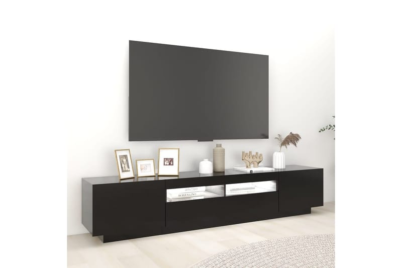 TV-taso LED-valoilla musta 200x35x40 cm - Huonekalut - TV- & Mediakalusteet - Tv taso & Mediataso