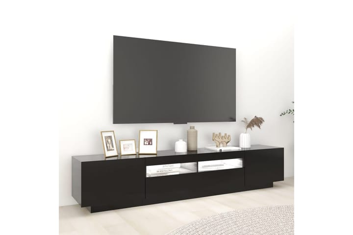 TV-taso LED-valoilla musta 200x35x40 cm - Tv taso & Mediataso