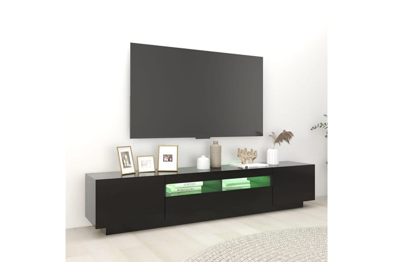 TV-taso LED-valoilla musta 200x35x40 cm - Huonekalut - TV- & Mediakalusteet - Tv taso & Mediataso